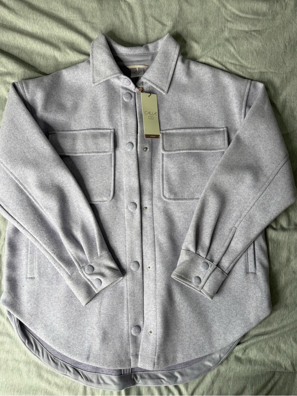 Calia by Carrie Underwood Light Purple Womens Wool-Blend Shacket